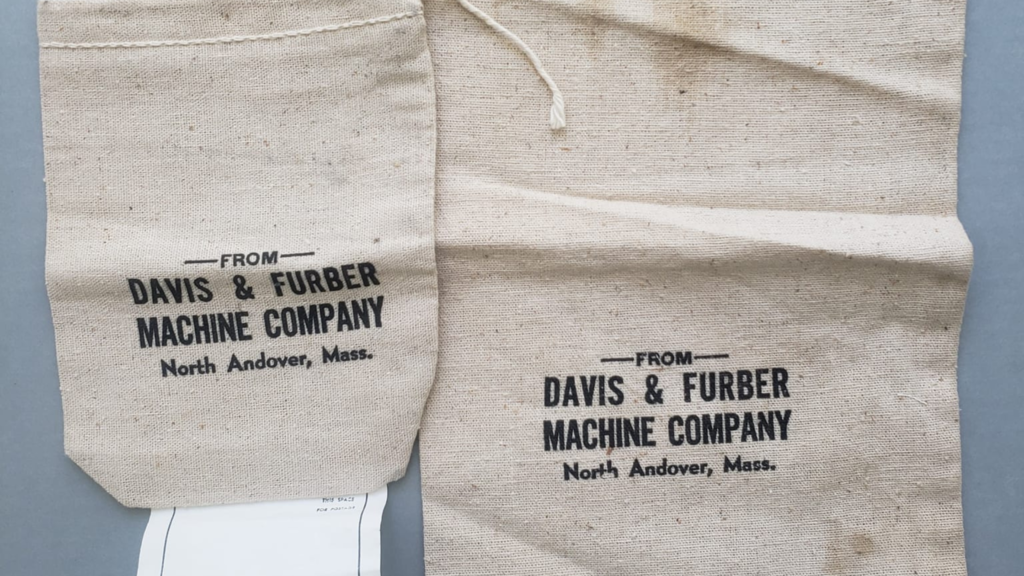 Davis & Furber machine company burlap sack